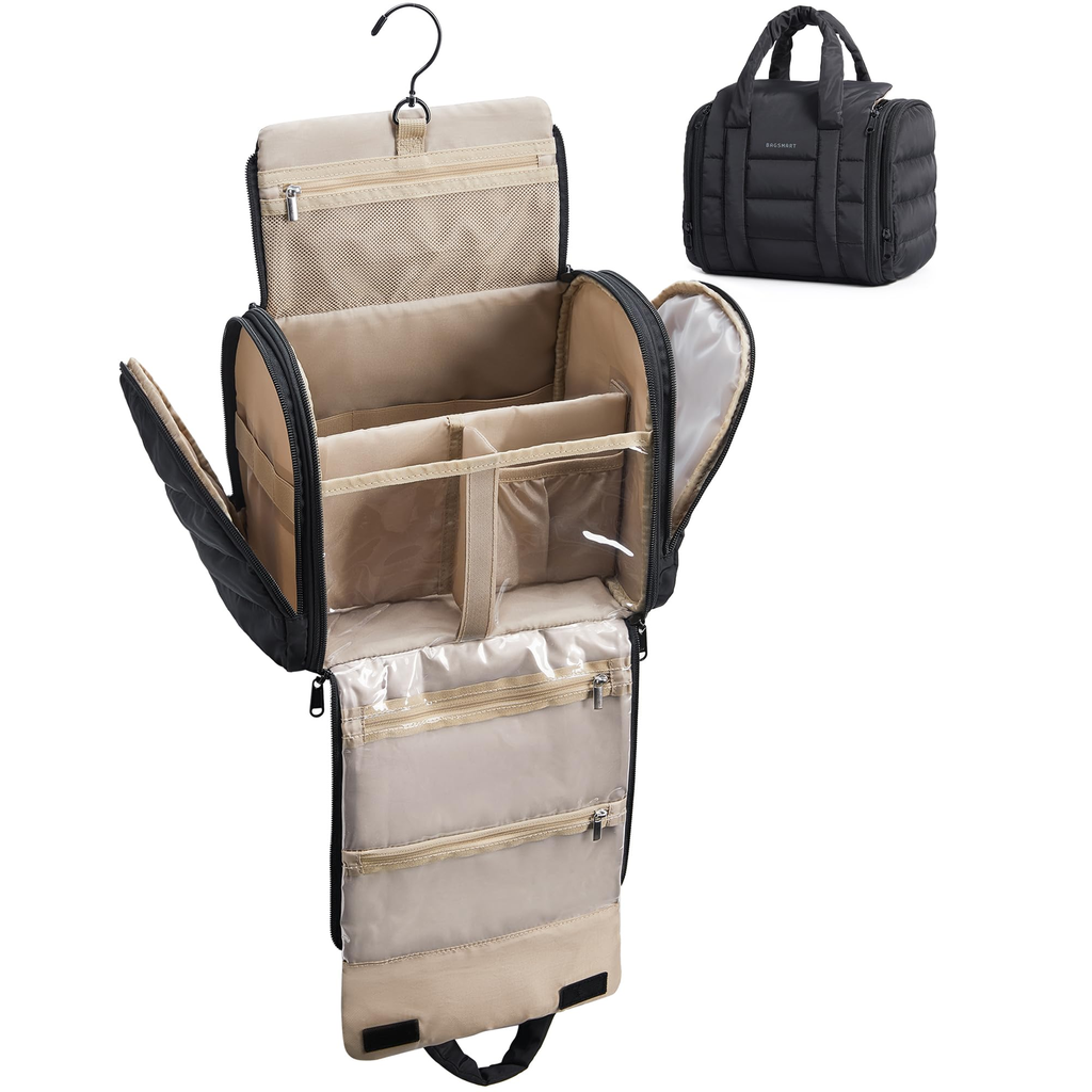 Patterned Hanging Travel Organizer - Green
