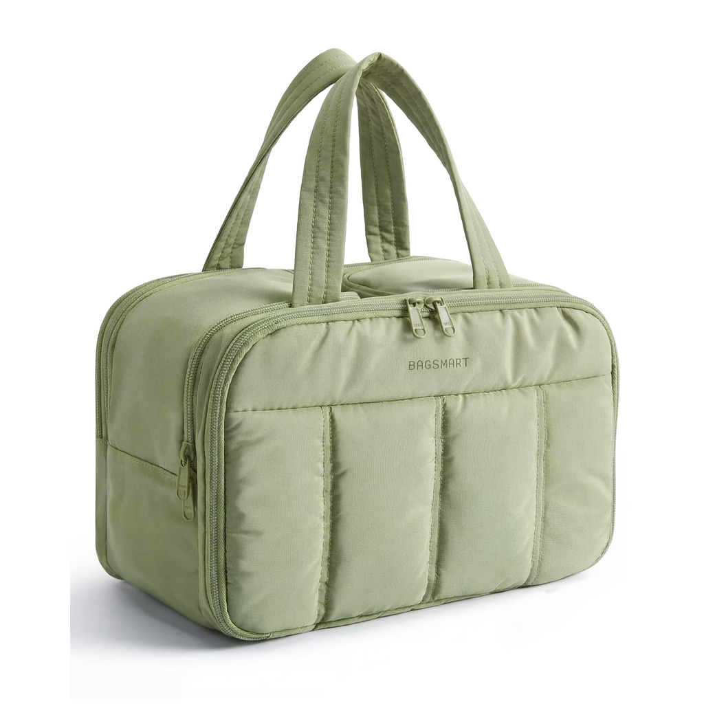 Wide Cosmetic Travel Bag - Natural